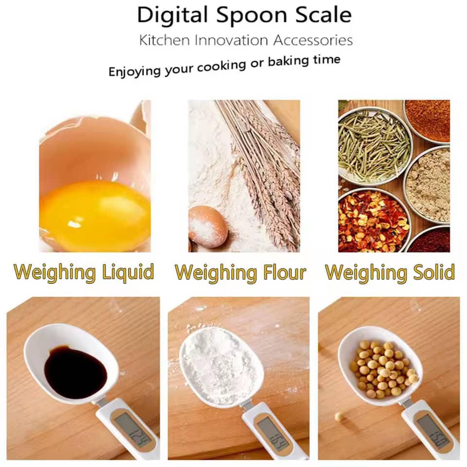 Balance de cuisine numérique électronique avec écran LCD, mini outil de mesure de la farine alimentaire, cuillère numérique pour lait et café, 500g, 0.1g