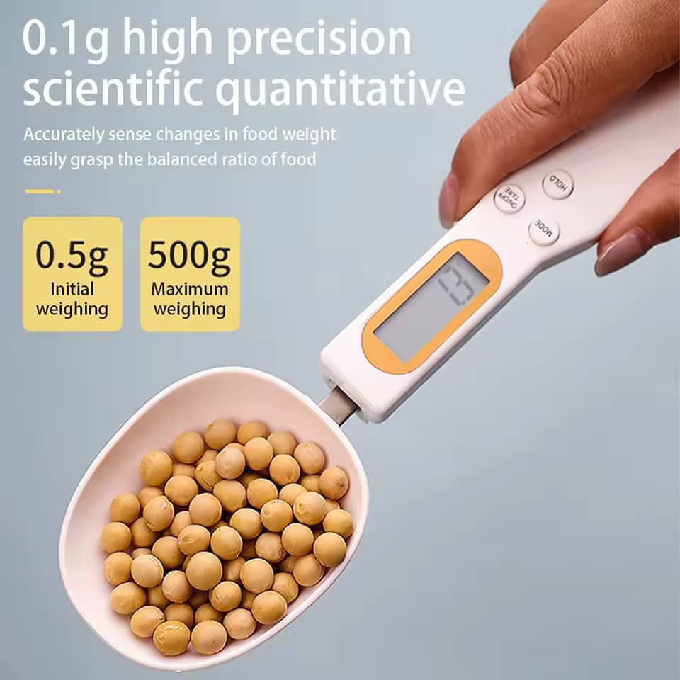 Balance de cuisine numérique électronique avec écran LCD, mini outil de mesure de la farine alimentaire, cuillère numérique pour lait et café, 500g, 0.1g